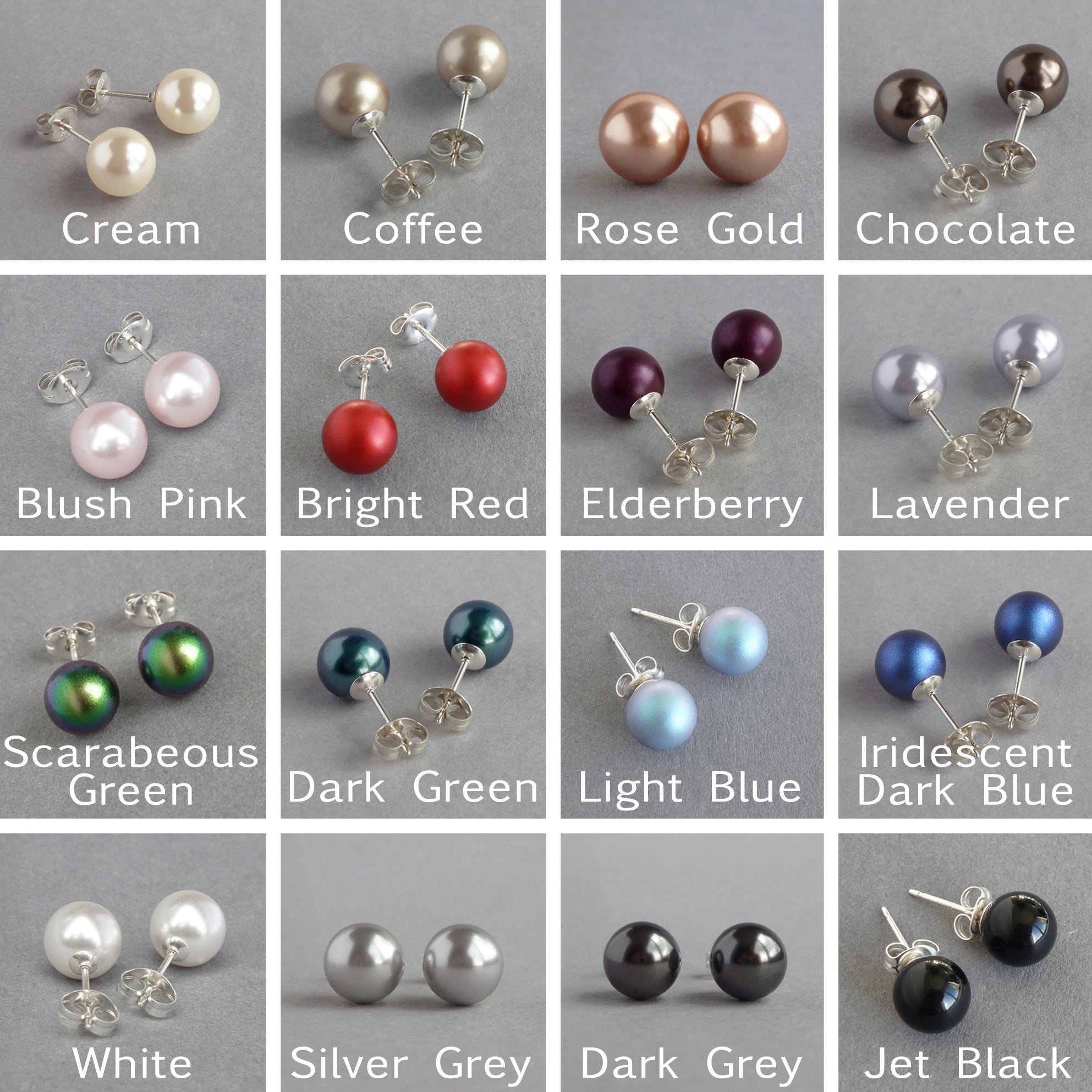Buy Green Pearl Earrings,glass Pearl Earrings,8mm Pearl Earrings,round Pearl  Stud Earrings,bridesmaid Earrings,wedding Jewelry Online in India - Etsy